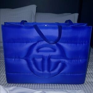 Telfar Blue puffer bag